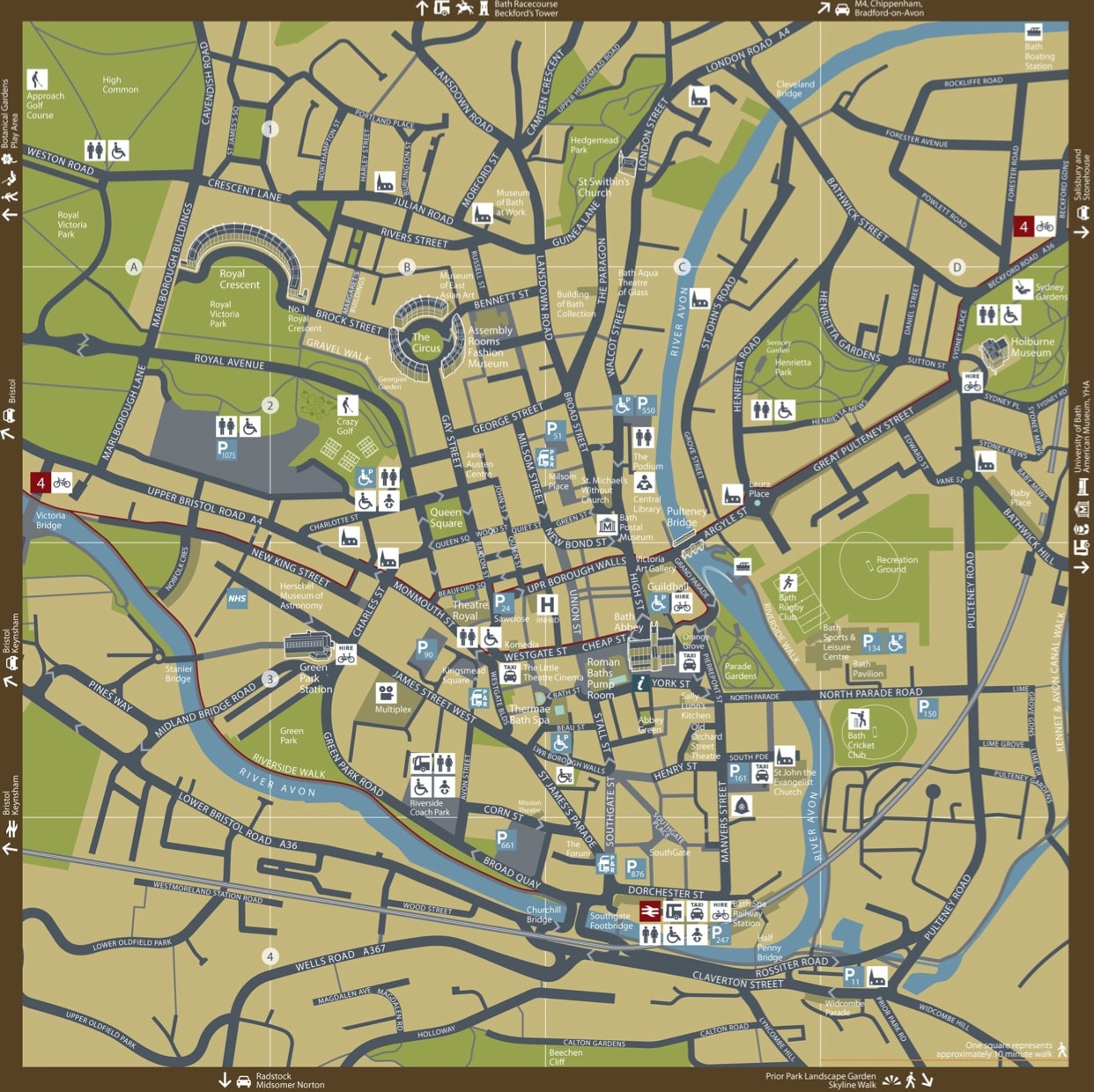 Bath City Centre Map